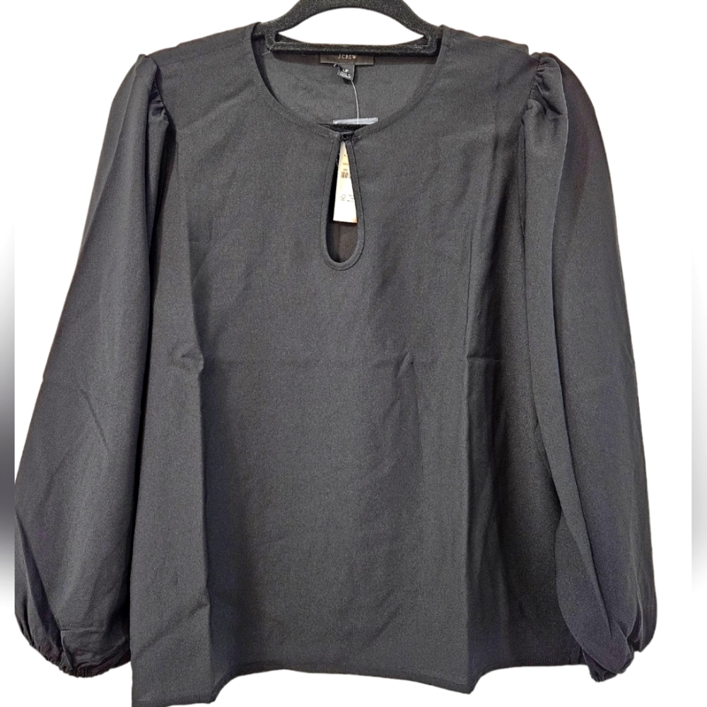 NWT J. Crew Puff Sleeve Satin-Back Crepe Top Size Medium Petite